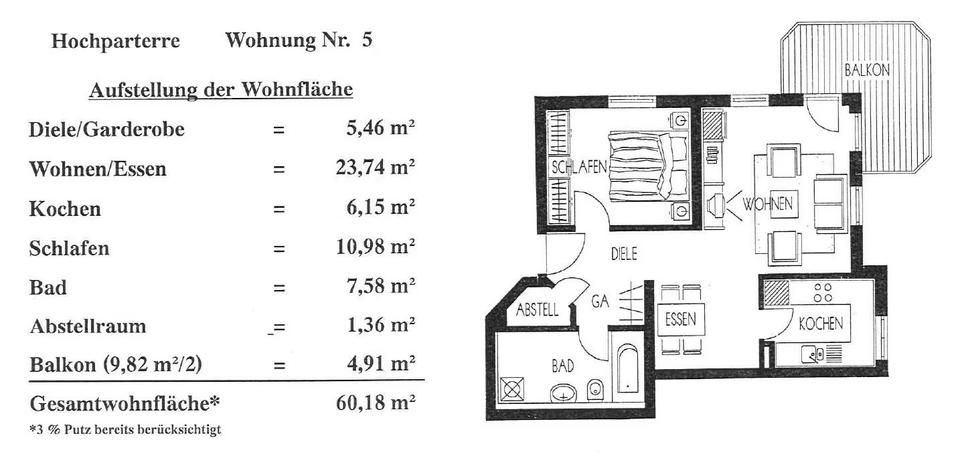 Erdgeschoßwohnung Waiblingen Beinstein - 2.5 Zimmer, 60 m&sup2;, 820&euro; | Angebot:27578436
