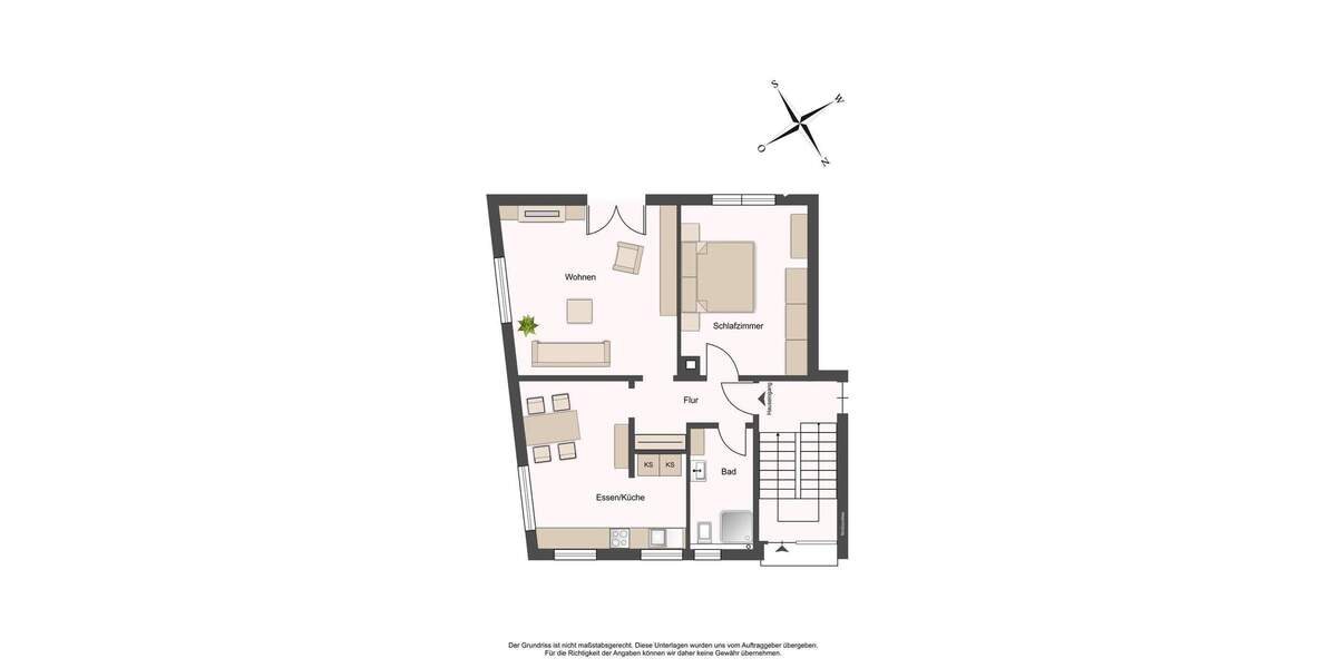 Etagenwohnung Stuttgart Degerloch - 2 Zimmer, 59 m&sup2;, 1.000&euro; | Angebot:25802338