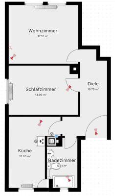 Dachgeschoßwohnung Heilbronn - 2 Zimmer, 56 m&sup2;, 735&euro; | Angebot:25660092