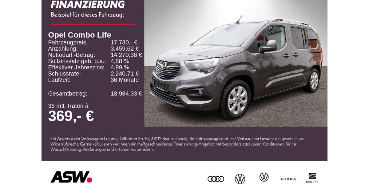 Opel Combo Life 43.300 km 17.730 &euro; Weinsberg 74189