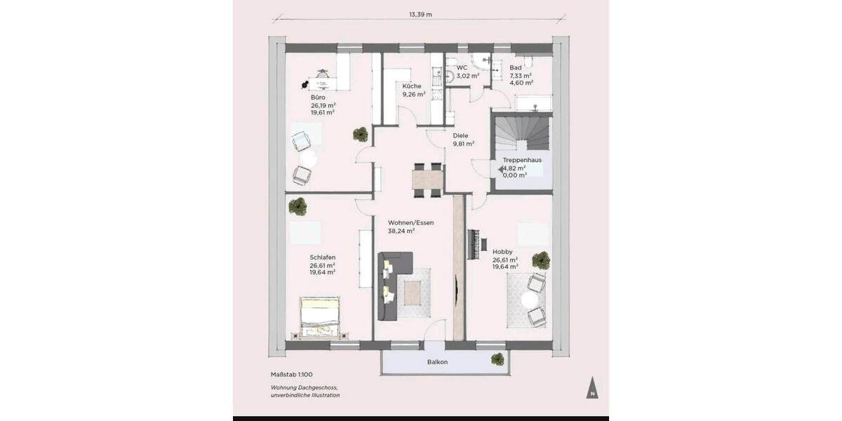 Etagenwohnung Heilbronn - 4 Zimmer, 124 m&sup2;, 1.390&euro; | Angebot:25612138