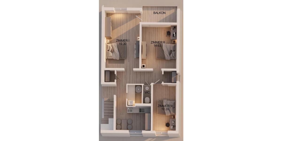 Etagenwohnung Heilbronn Böckingen - 3 Zimmer, 73 m&sup2;, 1.500&euro; | Angebot:26448439