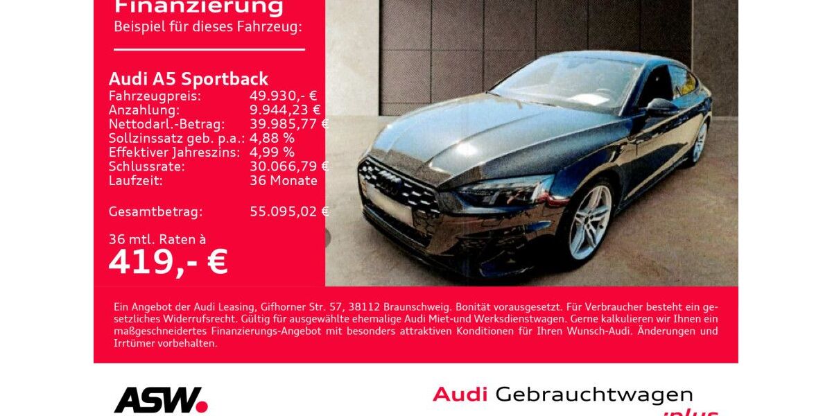 Audi A5 15.400 km 49.930 &euro; Heilbronn 74074