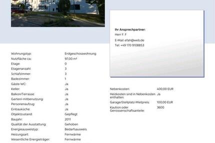 Wohnung Ludwigsburg - 4 Zimmer, 97 m&sup2;, 2.200&euro; | Angebot:27594324