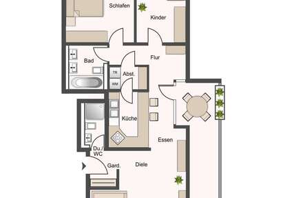 Wohnung Stuttgart / Neugereut Neugereut - 3 Zimmer, 86 m&sup2;, 280.000&euro; | Angebot:24815756