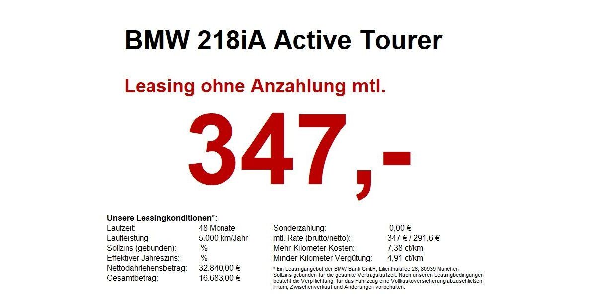 BMW 218 Active Tourer 8.914 km 31.490 &euro; Heilbronn 74076