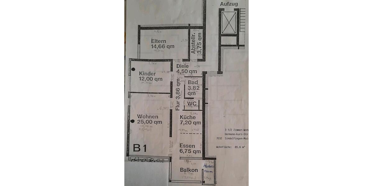 Etagenwohnung Sindelfingen Darmsheim - 3 Zimmer, 85 m&sup2;, 270.000&euro; | Angebot:26366387