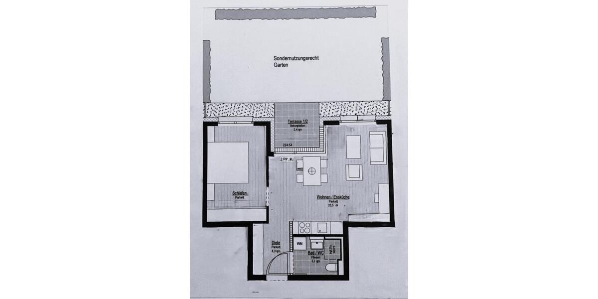 Terrassenwohnung Stuttgart Luginsland - 2 Zimmer, 47 m&sup2;, 250.000&euro; | Angebot:25382783