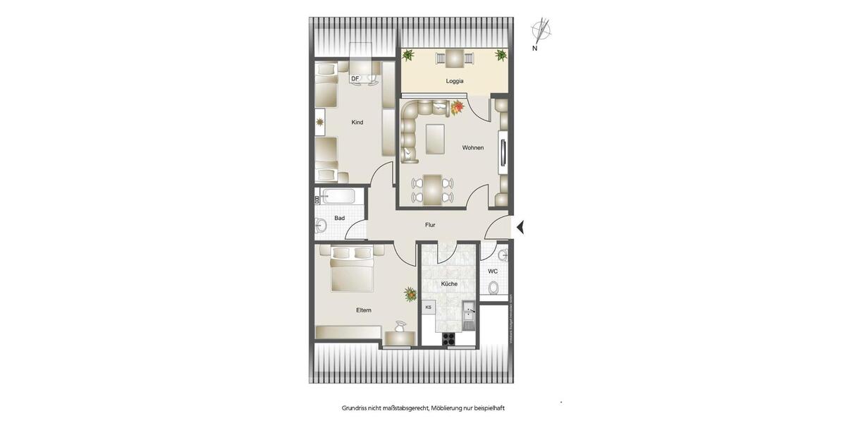 Dachgeschoßwohnung Filderstadt - 3 Zimmer, 78 m&sup2;, 329.000&euro; | Angebot:27185813