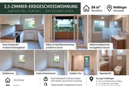 Wohnung Waiblingen - 3.5 Zimmer, 84 m&sup2;, 1.200&euro; | Angebot:27570395