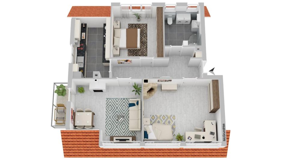 Dachgeschoßwohnung Sersheim - 3 Zimmer, 81 m&sup2;, 1.020&euro; | Angebot:25982331
