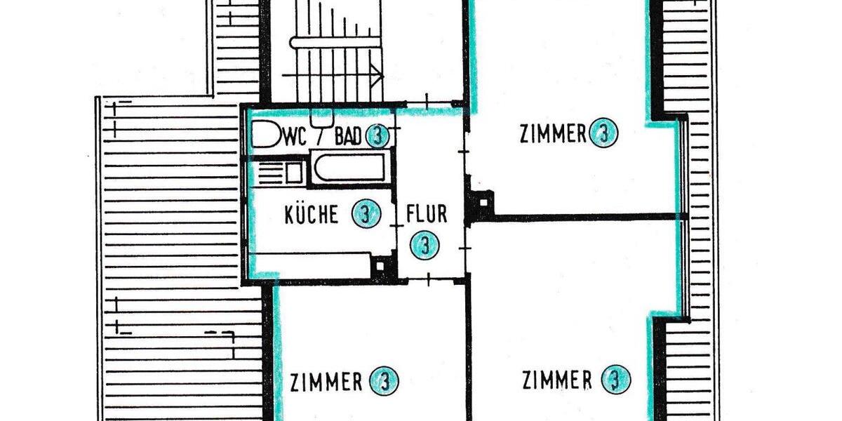 Dachgeschoßwohnung Stuttgart Vaihingen - 3 Zimmer, 57 m&sup2;, 1.100&euro; | Angebot:27564786
