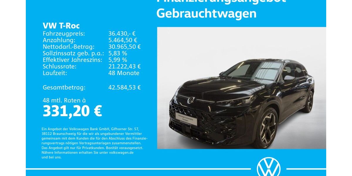 VW T-Roc 1.505 km 36.430 &euro; Stuttgart-Feuerbach 70469
