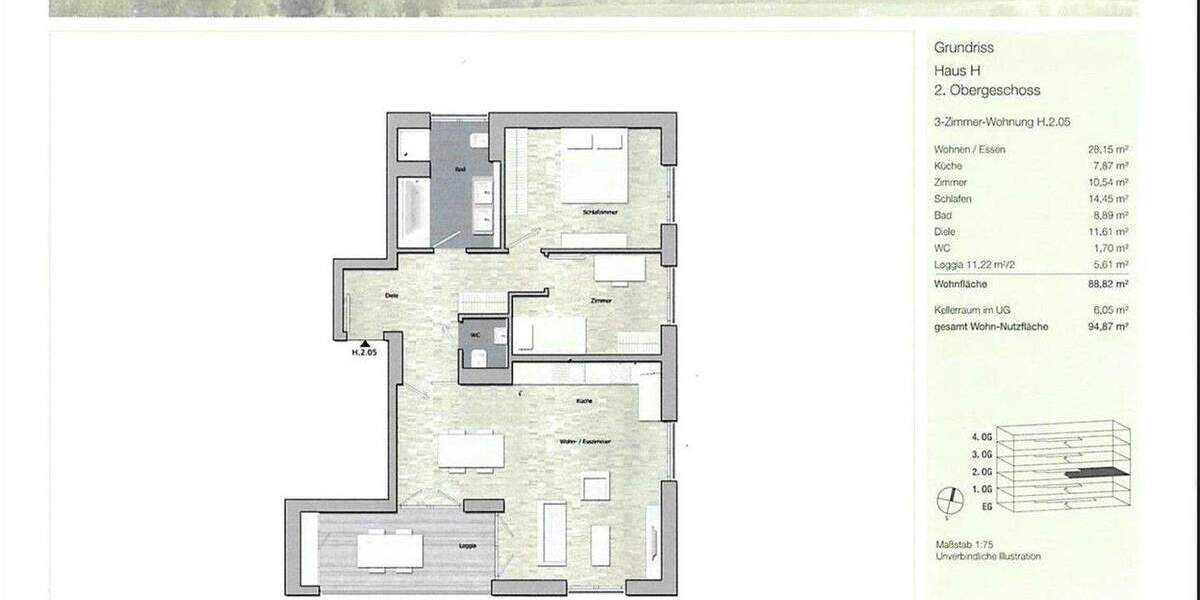 Etagenwohnung Ostfildern Scharnhauser Park - 3 Zimmer, 88 m&sup2;, 529.000&euro; | Angebot:25845517