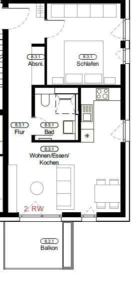 Etagenwohnung Remseck am Neckar - 2 Zimmer, 52 m&sup2;, 1.150&euro; | Angebot:25142330