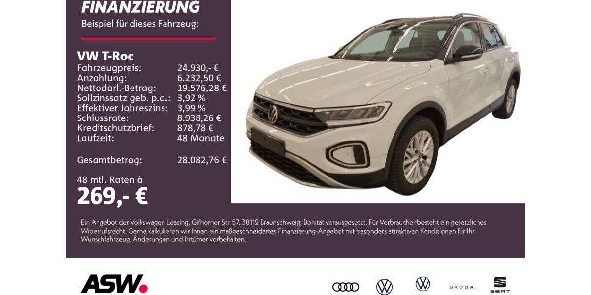 VW T-Roc 4.990 km 24.930 &euro; Weinsberg 74189