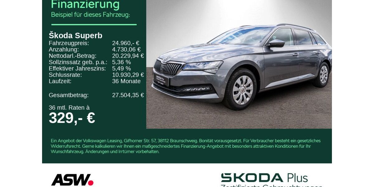 Skoda Superb 64.900 km 24.960 &euro; Heilbronn 74076
