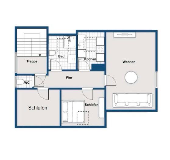 Dachgeschoßwohnung Ludwigsburg Eglosheim - 3 Zimmer, 48 m&sup2;, 890&euro; | Angebot:27540321
