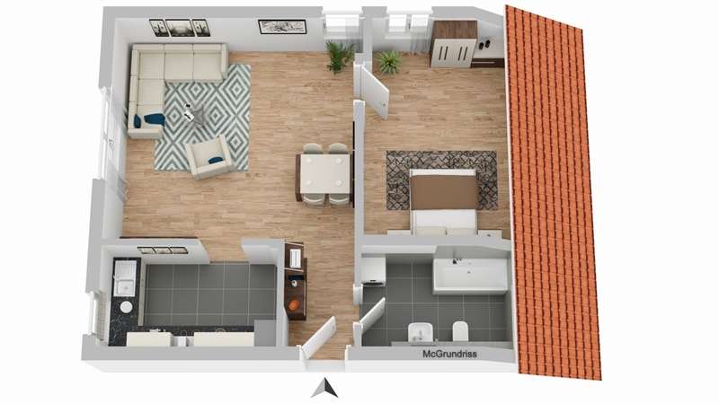 Etagenwohnung Löchgau - 2 Zimmer, 62 m&sup2;, 924&euro; | Angebot:26998525