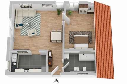 Wohnung Löchgau - 2 Zimmer, 62 m&sup2;, 924&euro; | Angebot:26998525