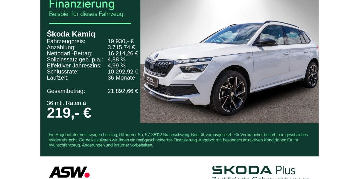 Skoda Kamiq 88.900 km 19.930 &euro; Heilbronn 74076
