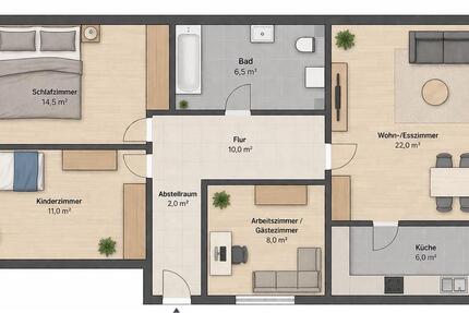 Wohnung Nordheim - 3.5 Zimmer, 80 m&sup2;, 1.250&euro; | Angebot:26020888