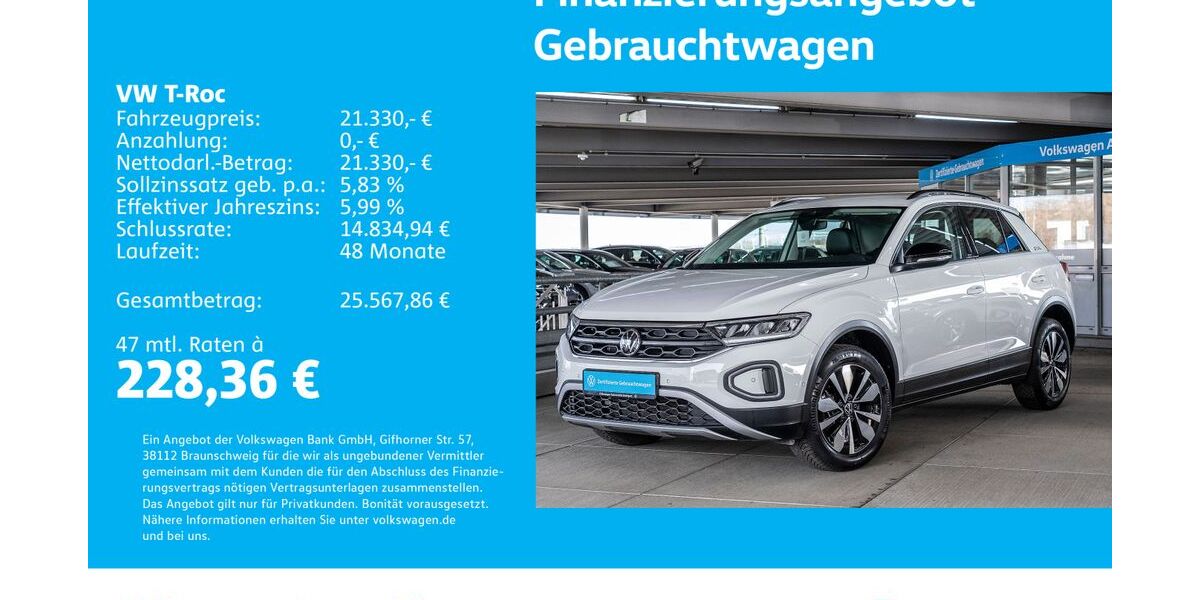 VW T-Roc 23.528 km 21.130 &euro; Stuttgart-Wangen 70188