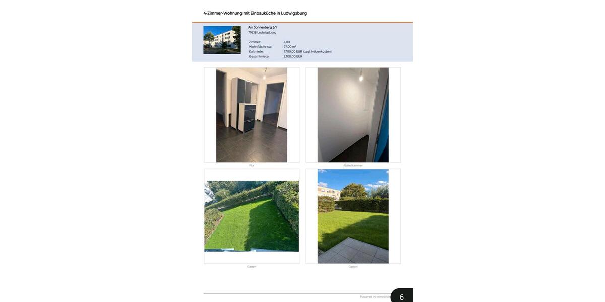 Erdgeschoßwohnung Ludwigsburg - 4 Zimmer, 97 m&sup2;, 2.200&euro; | Angebot:27594324