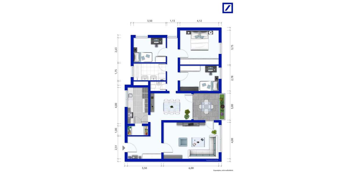 Etagenwohnung Böblingen Dagersheim - 4 Zimmer, 111 m&sup2;, 357.000&euro; | Angebot:25779605