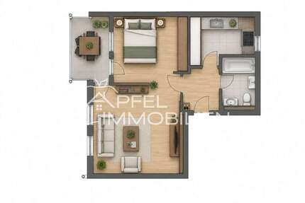 Wohnung Ditzingen - 1.5 Zimmer, 45 m&sup2;, 129.000&euro; | Angebot:27131418