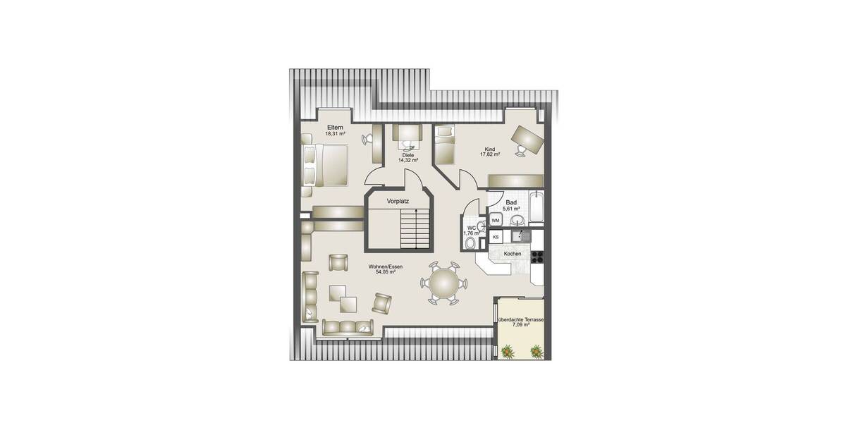 Etagenwohnung Heilbronn / Horkheim Horkheim - 3 Zimmer, 102 m&sup2;, 329.000&euro; | Angebot:26081894