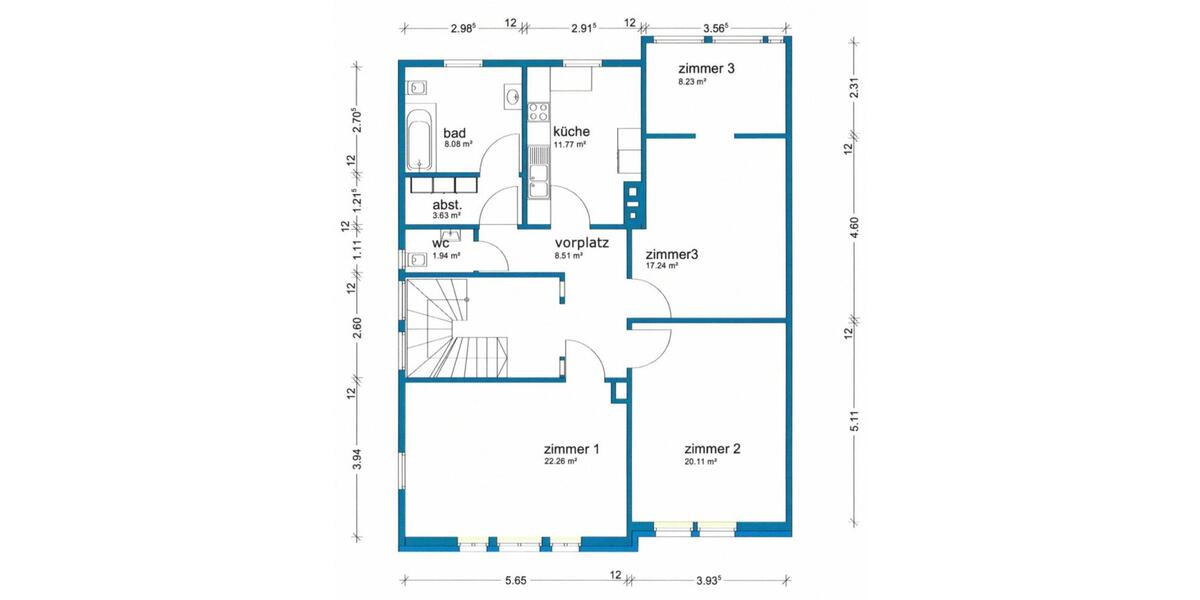 Etagenwohnung Heilbronn - 4 Zimmer, 101 m&sup2;, 1.190&euro; | Angebot:25791160
