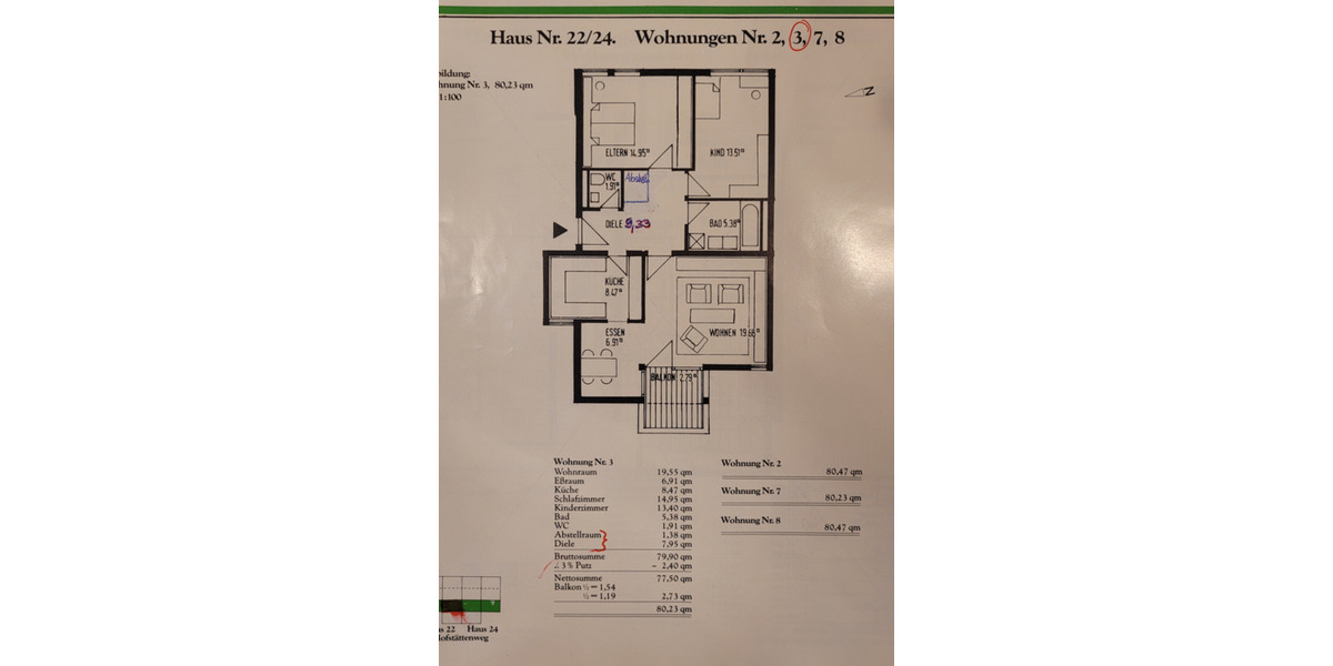 Etagenwohnung Sindelfingen - 3.5 Zimmer, 80 m&sup2;, 379.000&euro; | Angebot:25297985