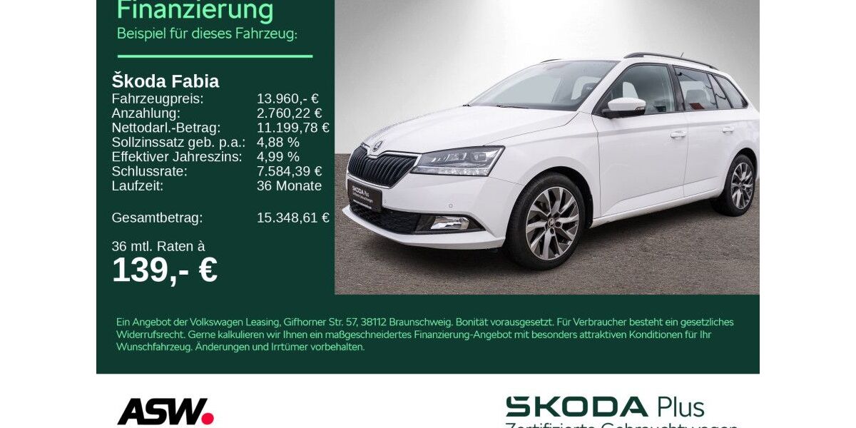 Skoda Fabia 77.700 km 13.960 &euro; Heilbronn 74076