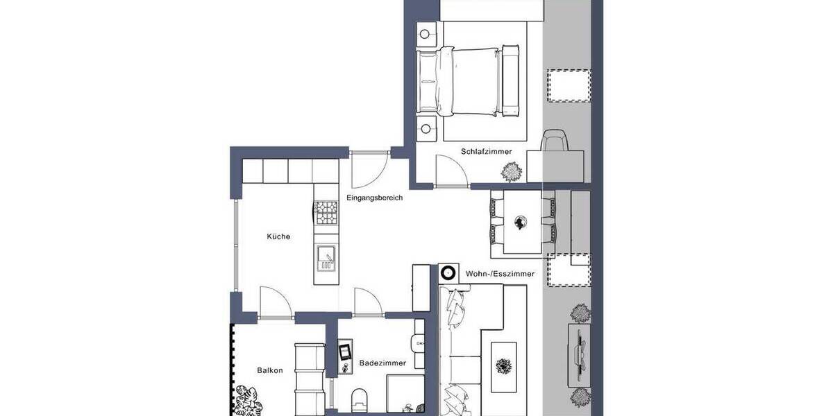 Etagenwohnung Stuttgart / Zuffenhausen Zuffenhausen - 2 Zimmer, 43 m&sup2;, 299.000&euro; | Angebot:26038008