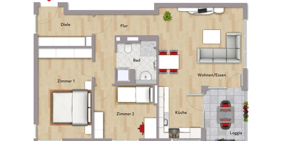 Etagenwohnung Leonberg - 3 Zimmer, 80 m&sup2;, 1.498&euro; | Angebot:23644755