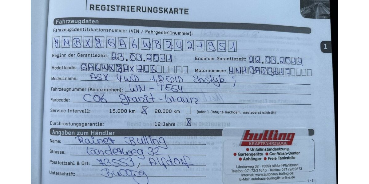 Mitsubishi ASX 4WD 1.8 DID Instyle*Leder,Navi,Xenon* 143.500 km 6.750 &euro; Schorndorf 73614