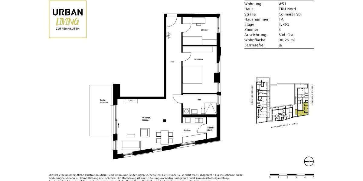 Etagenwohnung Stuttgart Zuffenhausen - 3 Zimmer, 92 m&sup2;, 1.670&euro; | Angebot:23228785