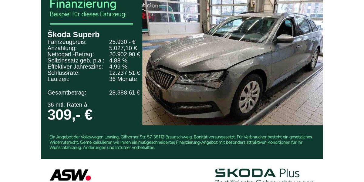 Skoda Superb 64.900 km 25.930 &euro; Heilbronn 74076