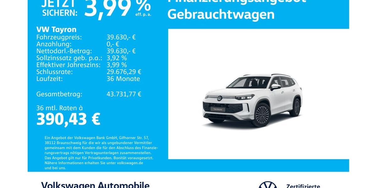 VW Tayron 26.045 km 39.430 &euro; Stuttgart-Wangen 70188