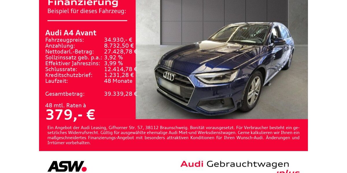 Audi A4 38.990 km 34.930 &euro; Heilbronn 74074
