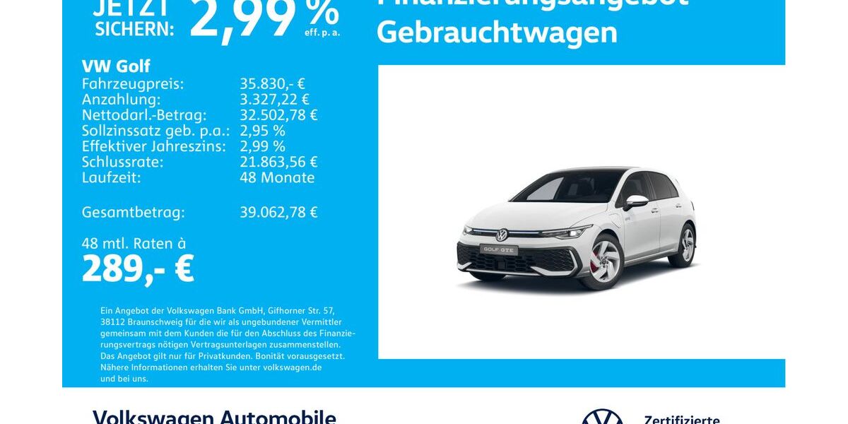 VW Golf 14.989 km 35.830 &euro; Stuttgart-Wangen 70188