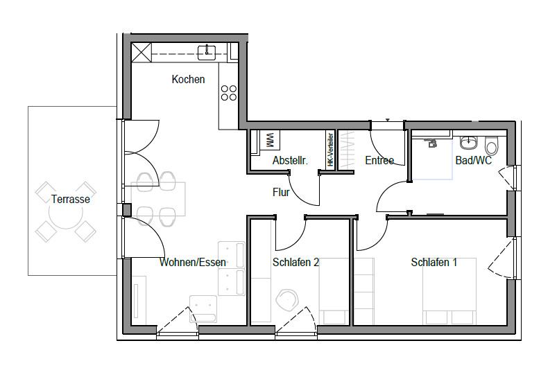 Terrassenwohnung Stuttgart Luginsland - 3 Zimmer, 76 m&sup2;, 1.250&euro; | Angebot:25920873