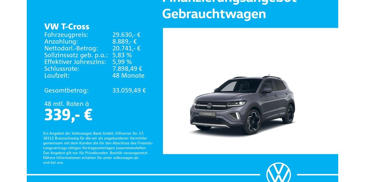 VW T-Cross 1.505 km 29.430 &euro; Stuttgart-Wangen 70188