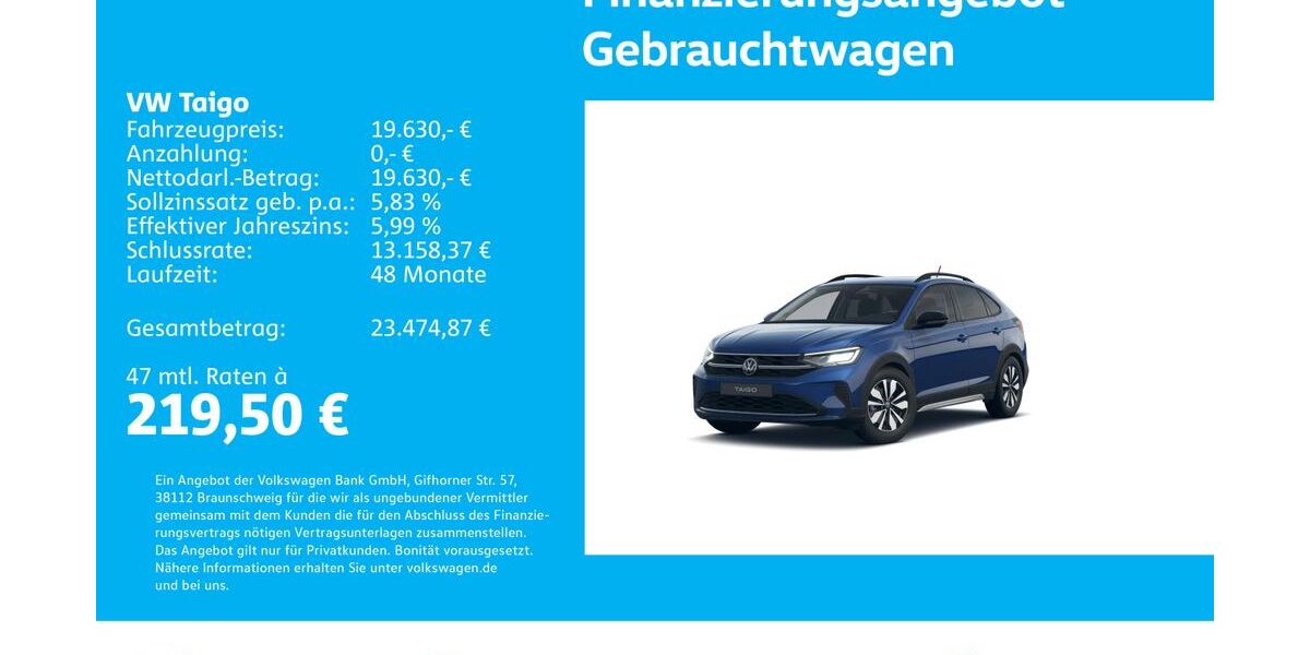 VW Taigo 18.424 km 19.230 &euro; Stuttgart-Wangen 70188