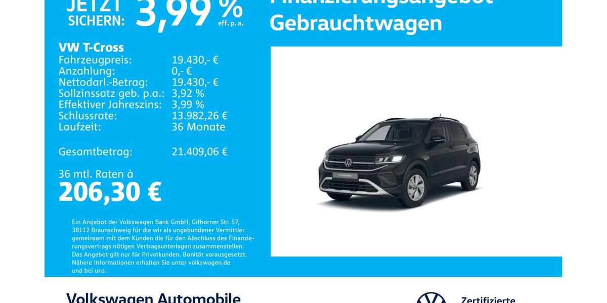 VW T-Cross 11.619 km 19.430 &euro; Stuttgart-Feuerbach 70469