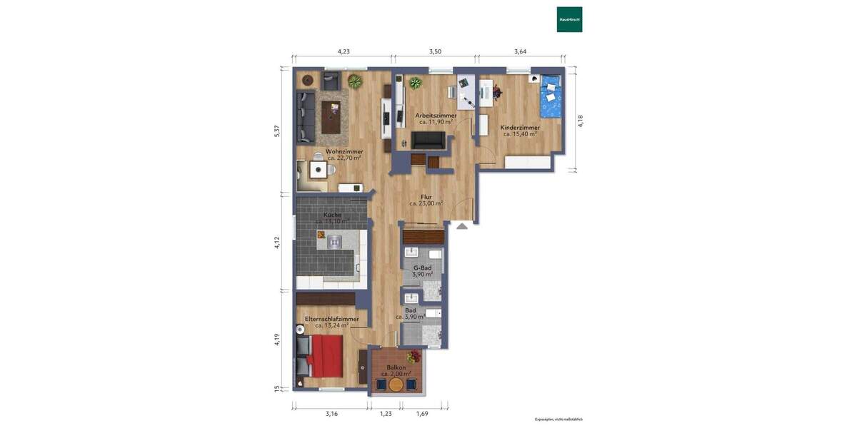 Etagenwohnung Stuttgart Süd - 4 Zimmer, 112 m&sup2;, 890.000&euro; | Angebot:25722891
