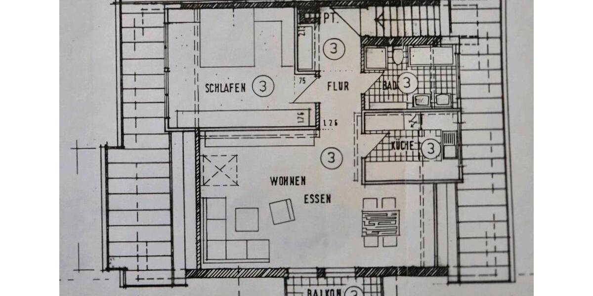 Dachgeschoßwohnung Remshalden - 2 Zimmer, 68 m&sup2;, 259.000&euro; | Angebot:26341062