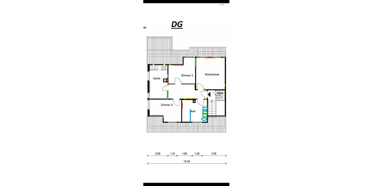 Dachgeschoßwohnung Stuttgart Feuerbach - 3 Zimmer, 66 m&sup2;, 1.200&euro; | Angebot:27543976