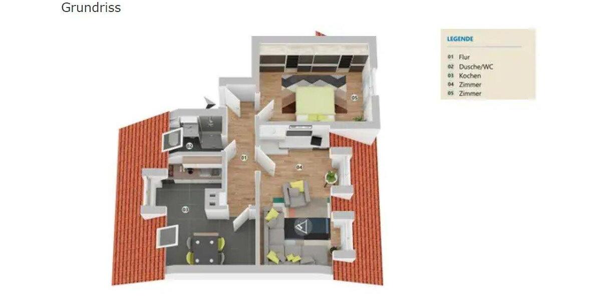 Etagenwohnung Stuttgart Bad Cannstatt - 2 Zimmer, 44 m&sup2;, 750&euro; | Angebot:25964384
